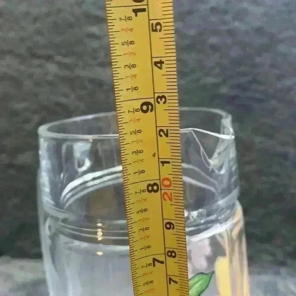 Vintage 80s Fruit Pattern Frosted Glass Pitcher Dartington France - Picture 14 of 16